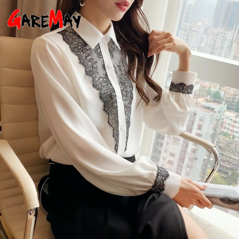Beautiful White Blouse With Lace Korean 