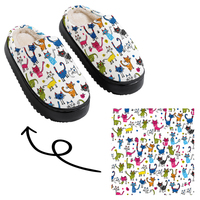 Chaussures à plateforme épaisse imprimées de motifs floraux personnalisés - Semelle légère en EVA avec dessus en peluche, bout fermé, mode hiver/printemps/automne