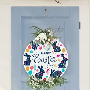 Pd Life Custom Easter Gift stampabile in legno bianco artigianato Display Hardboard porta segno di sublimazione Mdf segno di benvenuto per la porta d'ingresso