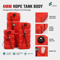 Réservoir de carburant marin LINDA 60L 90L 120L en HDPE de 4 mm avec capteur de 0 à 190 Ohm en option, 240 à 33 Ohm pour bateau hors-bord