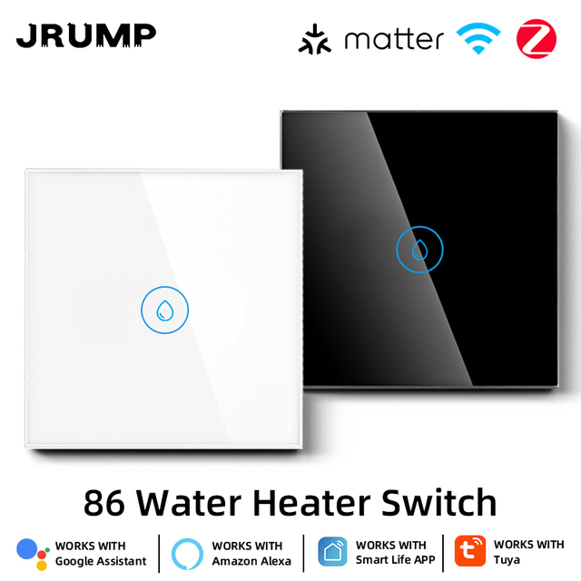 Mater European Standard Retro Smart Life PC Material Water Heater Switch 20A/40A High Power App Remote Touch Wall Switch