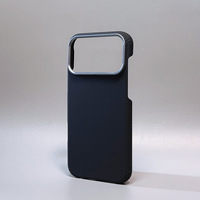 Pour 17 Pro/Max Luxury Ultra-Thin pour étui de téléphone en fibre d'aramide avec design antichoc et poignée de téléphone