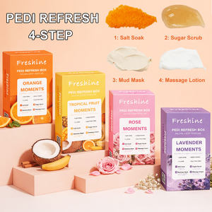 <span class=keywords><strong>Masque</strong></span> exfoliant pour les pieds, kit de pédicure de luxe en boîte, 4-en-1 avec gommage au sel de mer et au sucre, <span class=keywords><strong>masque</strong></span> de boue, crème, soin de la peau biologique à base de plantes - Product Image 4