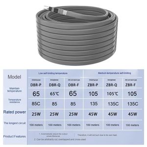 Cable Calefactor Autorestringente de Cobre para Tuberías con PE, Evita Congelación en Ambientes Fríos, Termostato Opcional, Cinta de Baja Temperatura, 30m - Product Image 5