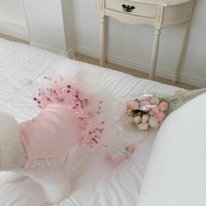 Lüks yavru parti elbise tasarımcısı Pet Sundress kiraz baskı kabarık elbise küçük köpekler ve kediler için | Teddy/Bichon/<span class=keywords><strong>Yorkie</strong></span>/Pomeranian - Product Image 3