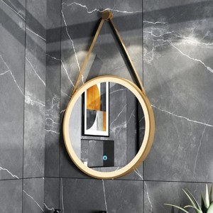 Round Framed <b>Mirror</b> Aluminum Alloy Wall Mounted Modern Design 80cm Inner Diameter With Hanging Hardware - Product Image 1
