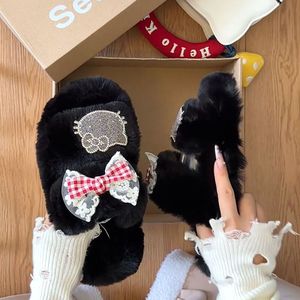 Fashionable Cartoon Furry Warm Furry Slippers Autumn/Winter New Anti Single Word - Product Image 2