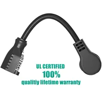 Adaptateur d'alimentation DOONJIEY USA, sortie CC, prise angulaire à 3 broches, profil bas, robuste, 18AWG, mise à la terre, utilisation intérieure/extérieure pour ordinateur portable