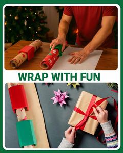 Juego de Herramientas Cortadoras Deslizantes para Envolver Regalos, Cortadores de Rollos de Papel para Manualidades, Regalos de Cumpleaños, Rollos de Papel para Envolver - Product Image 4