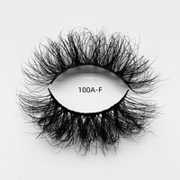 Naturel 5D Faux Cils Avec Boîte D'emballage 25mm Moelleux Cheveux Humains Vison Bande Cils En Gros