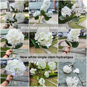 Hortensias Artificiales Blancas, <span class=keywords><strong>Flores</strong></span> Artificiales para Decoración de Bodas al Aire Libre - Product Image 2