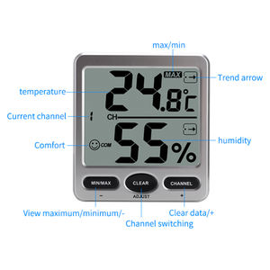 1 + 7 canal sem fio termômetro digital higrômetro interior e exterior 8-Channel dispositivo plástico - Product Image 2