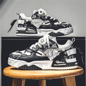 Scarpe da Uomo in Vera Pelle PU, Versatili per Inverno ed Estate, Casual, Sportive, con Suola Spessa e Rialzo, Stile Trendy - Product Image 3