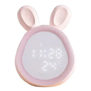 Time Rabbit Mini Programs Smart Alarm LED Charging Night Light Brain Clock for Dormitory Students Electronic Head Clock