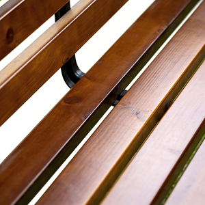 Banco de Madeira Sólida Moderno para Parque com Encosto, Mobiliário Ecológico e Durável para Pátio e Quintal - Product Image 4