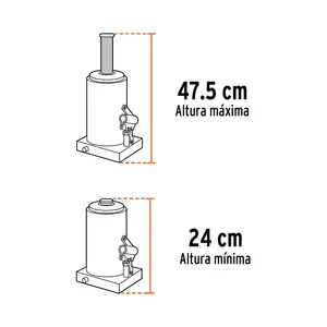 Gato hidráulico de botella de 21 toneladas, TRUPER, Caja 1 - Product Image 2