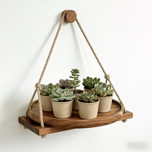Piatti da portata rotondi e vassoi decorativi <span class=keywords><strong>in</strong></span> legno di acacia - 8 pollici 360 °   Vassoio <span class=keywords><strong>rotondo</strong></span> <span class=keywords><strong>in</strong></span> legno girevole da 30 cm, vassoio girevole <span class=keywords><strong>in</strong></span> legno per fiori - Product Image 6