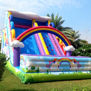 Mega rainbow unicorn inflatable <b>slide</b> for party commercial bounce house kids jumping castle tobogan hinchable - Product Image 1