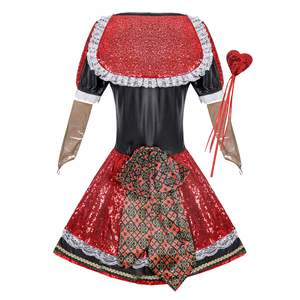 <span class=keywords><strong>Alice</strong></span>'s Adventures In Wonderland Medieval Lentejuelas Vestido Cosplay <span class=keywords><strong>Red</strong></span> Queen Vestido corto Halloween Mujer - Product Image 4