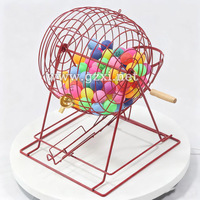 Ensemble de jeu de bingo rotatif en métal avec cage à 75, 90 ou 100 boules pour usage universel