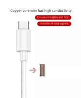 Kabel USB Tipe C 2M 3A, USB-C Pengisian Cepat Kabel Data Ponsel