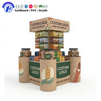 Présentoir de sol en carton ondulé personnalisé pour palettes, écologique, pour la promotion de noix et de snacks en détail