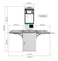 Support de commande d'une seule pièce en gros 24 pouces debout 4G qr code visage numérisation kiosque de caisse automatique pour supermarché