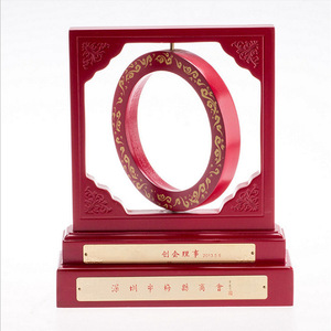 Plaque en bois traditionnelle avec incrustation dorée, rectangle en MDF, récompense pour cadeaux d'affaires, origine Shenzhen - Product Image 4