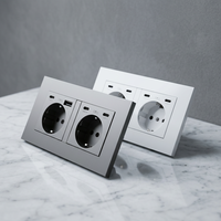 Prise murale BENDI ignifuge en PC, 2 prises (Type A+C), 2 ports USB Type-C, 16A 250V, norme européenne, pour maison, hôpital, commerce