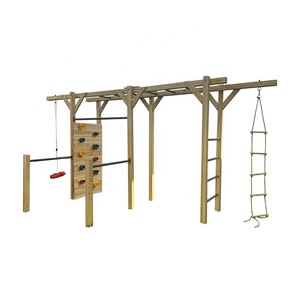 Attrezzatura Fitness in Legno 6 in 1 per Bambini Scala da Arrampicata in Legno Barra per Arrampicata all'Aperto per Bambini - Product Image 3