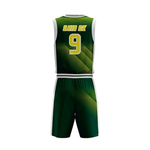 Uniforme de Baloncesto de la Euroliga Sublimado Personalizado, Diseño de Color Verde - Product Image 2