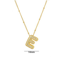 Haute Qualité Étanche En Acier Inoxydable Glace Out Alphabet Initiale A ~ Z Cubique Zircone Bulle Lettre Charme Pendentif Collier