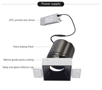 Projecteurs LED AC100-277V certifiés CETL RCM CE, style moderne, pour plafond, salon, avec boîtier de jonction, driver inclus, CRI élevé 90/97, garantie 5 ans