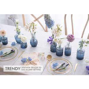 Mini <strong>Modern</strong> New Type Unique Glass Vases Wedding Centerpiece Glass Flower Vase Tall Reversible Clear Crystal Vase