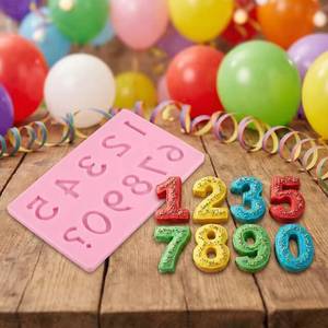 Easy to Release Soft Eco-Friendly Silicone Numbers Digital Oven Safe Birthday Wedding Anniversary <b>Cake</b> Chocolate Fondant <b>Mold</b> - Product Image 2