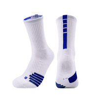 Chaussettes de sport professionnelles personnalisées de qualité supérieure avec fond en tissu éponge épais, broderie de football, chaussettes hautes à compression et adhérence