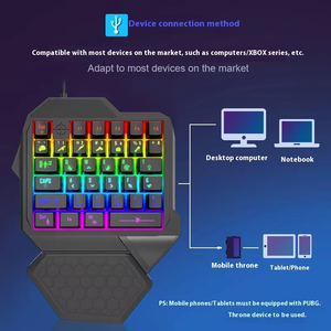 Bàn phím chơi game nhỏ gọn 35 phím bao gồm chất liệu ABS 1.5m dây màu đen một tay có dây E Bàn phím chơi game thể thao - Product Image 4