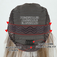 Perruques synthétiques sans colle Julianna 13x6, courtes, ondulées, avec dentelle frontale, couleur gingembre, mélange de couleurs ombrées tendance pour femmes