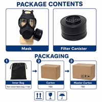 Respirateur facial complet en silicone réutilisable certifié CE EN 136, lentille panoramique anti-buée, filtre de 40 mm, filtre remplaçable