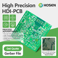 Circuit imprimé HDI 10 couches de haute qualité et services PCBA, masque de soudure vert ENIG, épaisseur 1,6 mm, test X-Ray