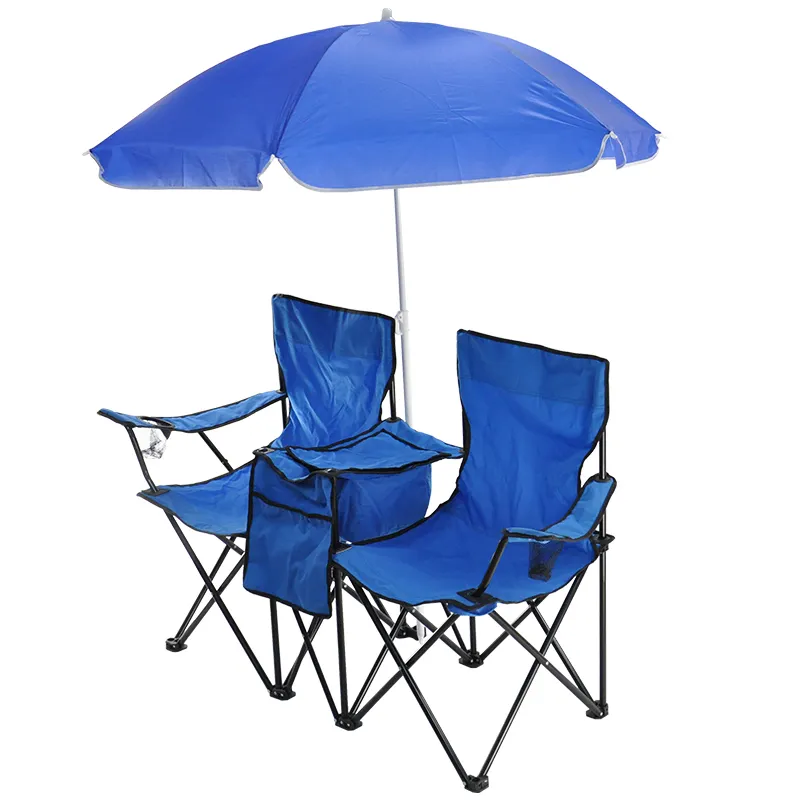 Katlanır açık piknik çift sandalye şemsiye masa içecek tutucu taşıma çantası taşınabilir kamp plaj parkı balkon çift sandalye