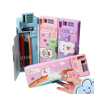 Astuccio Grande Con 3 Scomparti – Organizer Per Scuola E Ufficio, Capacità 55 Penne, Tela Impermeabile, Nero - 4