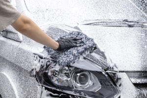 Gant de lavage de voiture en microfibre OEM 850 GSM double face avec poignée de pouce, super absorbant, prix usine - Product Image 3