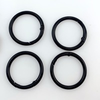 Klip Karabiner Logam Multi-Ukuran, Pengganti Alloy Vintage, Kuat, Hitam, dengan Cincin O Pegas, Dapat Dibuka, Tahan Lama