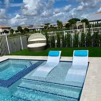 Chaise longue en plastique PE recyclable pour piscine, transat de piscine, chaise de plage, chaise de piscine pour hôtel, complexe hôtelier, villa, terrasse extérieure