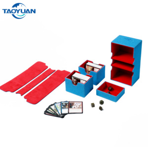 Lớn và cực kỳ mạnh mẽ cao cấp PU Leather boong <span class=keywords><strong>box</strong></span> với hai có thể tháo rời chủ sở hữu thẻ nắm giữ lên đến 200 thẻ đôi tay - Product Image 4