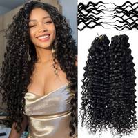 Extensions de cheveux humains 100% au crochet, effet plume, ondulations aquatiques, bouclées birmanes, bouclées crépues, tresses au crochet sans nœuds, vente en gros