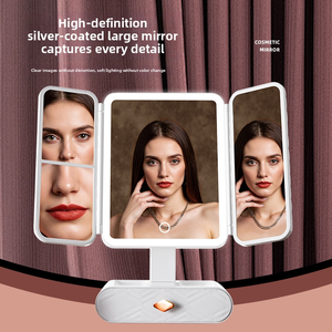 <span class=keywords><strong>Miroir</strong></span> de maquillage LED de bureau avec boîte de rangement, <span class=keywords><strong>miroir</strong></span> de maquillage à trois couches avec éclairage LED, adapté à une utilisation en chambre à coucher - Product Image 5