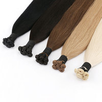 Extensions de cheveux de luxe à marque privée, en cheveux vierges russes bruts, avec cuticules alignées, Genius Weft, pouvant être coupées