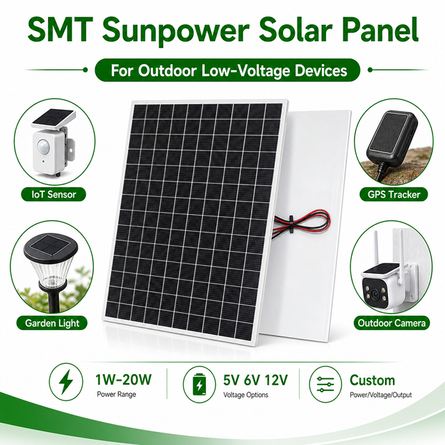 Smart Agriculture Solar Panel SunPower SMT 18W 18V ETFE Solar PV Module Custom Wattage for Farming Sensor Monitoring Solar Bin